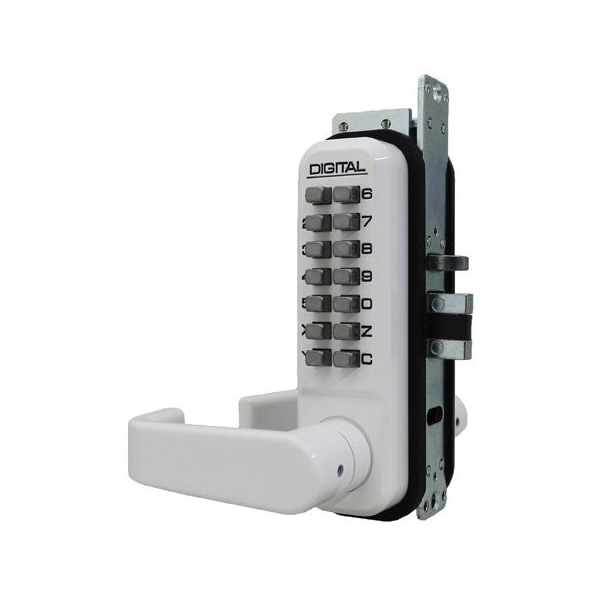 Mechanical Keyless Narrow Stile Lever Lock Double Combination White